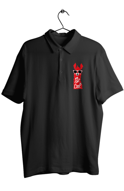 Поло чоловіче з принтом "Крута лама". Звірі, круте, круто, лама, окуляри, тварини. 2070702