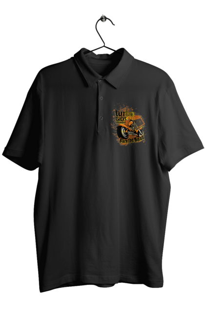 Поло чоловіче з принтом "Мопед Турбо". Їзда, мопед, швидкість. 2070702