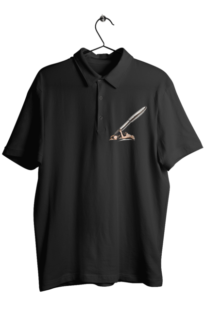 Поло чоловіче з принтом "Великий Патрон". Дівчина, куля, патрон. 2070702