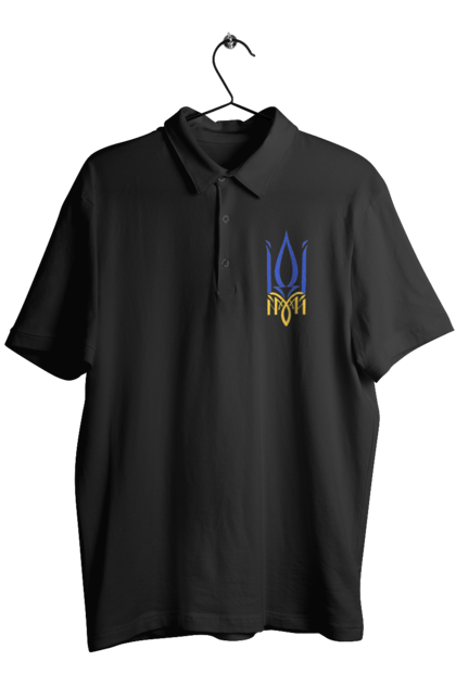 Поло чоловіче з принтом "Герб України". Аграрії, арестович, буча, війна, герб україни, герої, зелений, зупиніть війну, иди нахуй, ірпінь, київ, кім, маріуполь, мир, мрія, ні війні, одеса, орда, орки, привид києва, птн пнх, путін хуйло, російський військовий корабель, слава україні, україна, харків, чорнобаївка. 2070702