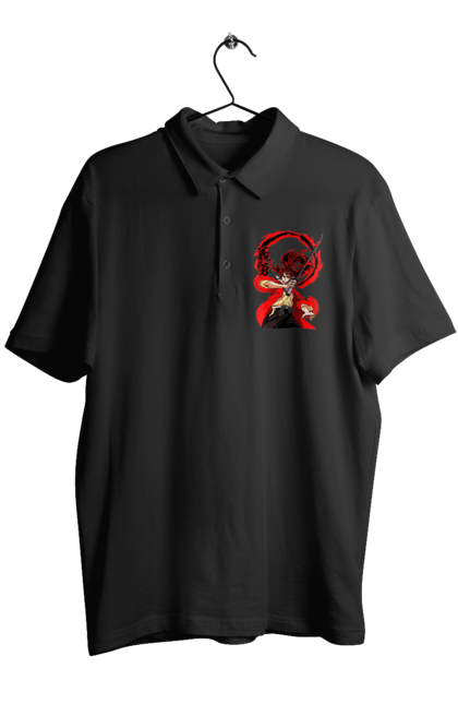 Men's polo with prints Demon Slayer Yoriichi Tsugikuni. Anime, demon slayer, manga, tsugikuni, yoriichi, yoriichi tsugikuni. 2070702