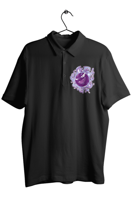 Men's polo with prints Pokemon Gastly. Anime, games, gastly, nintendo, pokemon, pokemon go. 2070702