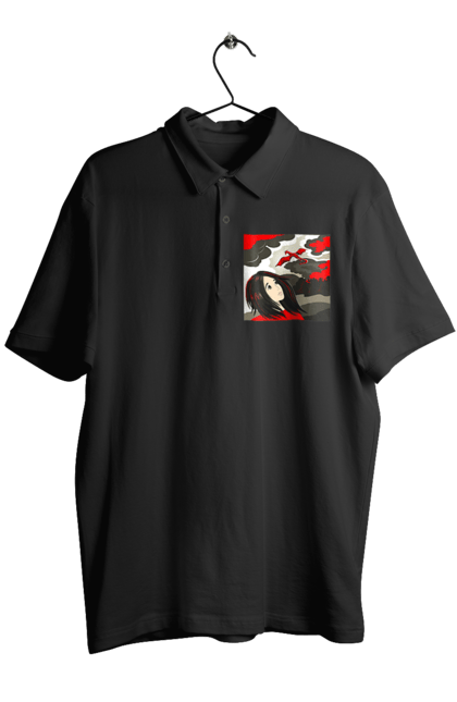 Men's polo with prints Girl and dragon. Dragon, fantasy, romance, young woman. 2070702