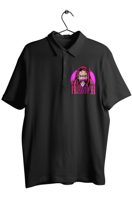 Men's polo with prints Demon Slayer Nezuko. Anime, demon slayer, kimetsu no yaiba, manga, nezuko, serial. 2070702