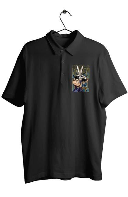 Men`s polo with prints Dragon Ball. Anime, dragon ball, goku, manga, tv series, vegeta. 2070702