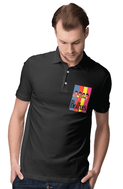 Men's polo with prints The Beatles. Beatles, george harrison, john lennon, liverpool four, music, paul mccartney, ringo starr. 2070702