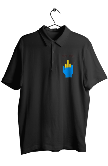 Поло чоловіче з принтом "Путін Хуйло". Все, голова путіна, доброго вечора, йди нахуй, мертвий москаль, москалі, орки, путін хуйло, російський військовий, середній палець. 2070702