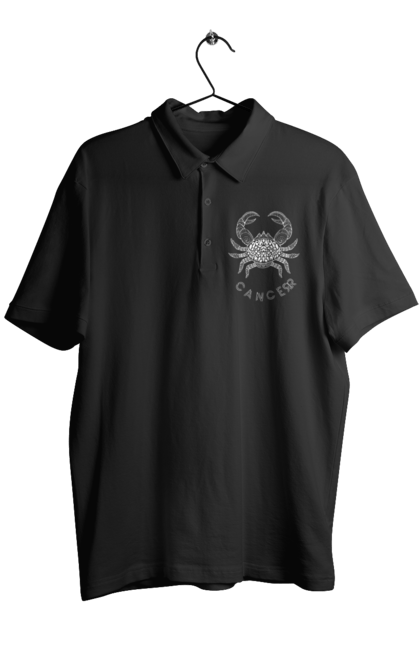 Men`s polo with prints Zodiac Cancer. Cancer, constellation, horoscope, sign, zodiac, zodiac sign. 2070702