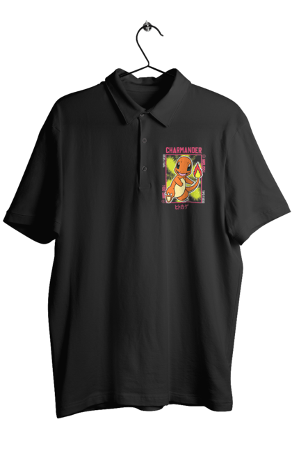 Men's polo with prints Pokemon Charmander. Anime, charmander, games, nintendo, pokemon, pokemon go. 2070702