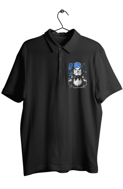 Men's polo with prints Re:Zero Rem. Anime, drama, fantasy, manga, re:zero, rem, thriller. 2070702