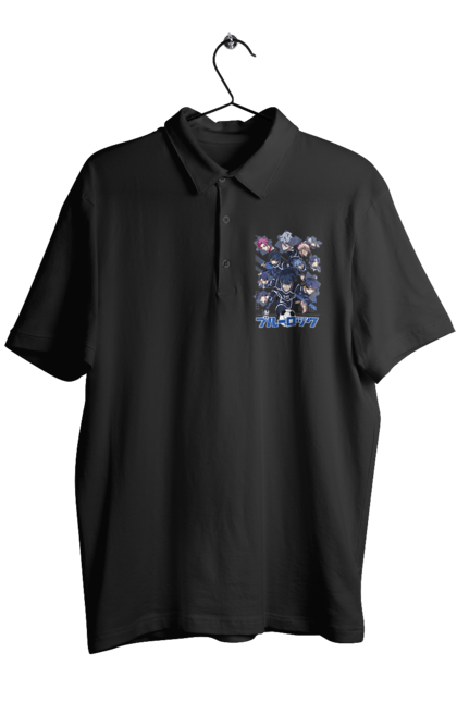 Men's polo with prints Blue Lock. Anime, blue lock, blue prison, manga, sport, sports anime. 2070702