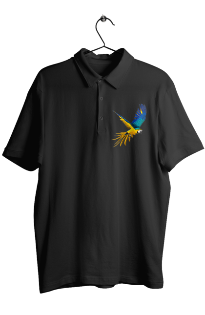 Поло чоловіче з принтом "Папуга українець". Екзотика, папуга, патріот, пташка, символіка, україна. 2070702