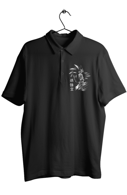 Men's polo with prints Dragon Ball Son Goku. Anime, dragon ball, goku, manga, son goku, tv series. 2070702