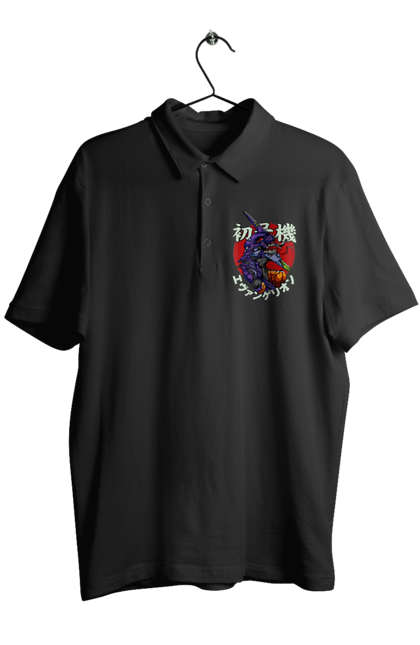 Men's polo with prints Evangelion. Angel, anime, eva 01, evangelion, manga, neon genesis evangelion, shinji. 2070702