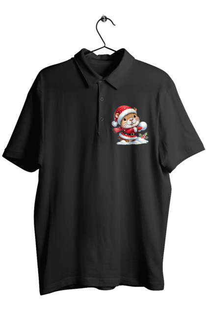 Men's polo with prints Capybara playing snowballs. Animal, capybara, christmas, christmas capybara, game, gift, holiday, new year, santa, snowballs. 2070702