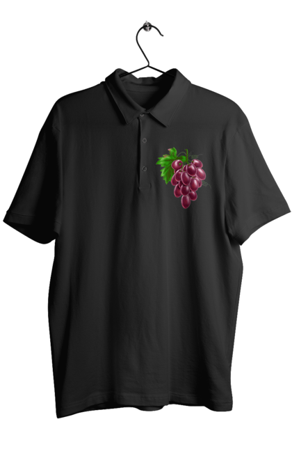 Поло чоловіче з принтом "Виноград". Виноград, фрукт. 2070702