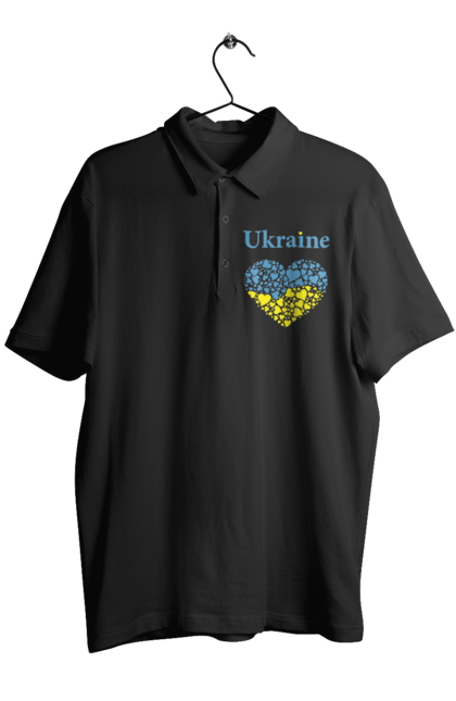 Поло чоловіче з принтом "Ukraine Heart". Прапор, серце, україна. 2070702