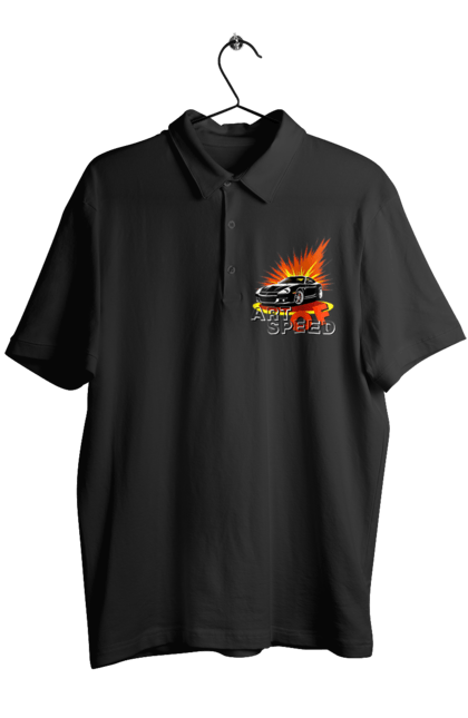 Поло чоловіче з принтом "Швидкість". Авто, автомобіль, гонка, швидкість. 2070702