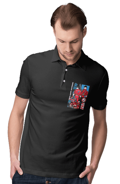 Men's polo with prints Akira Shotaro Kaneda. Akira, anime, cyberpunk, manga, shotaro kaneda. 2070702