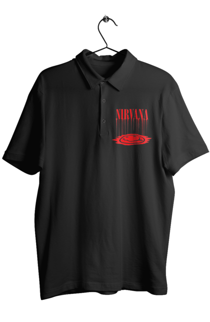 Men's polo with prints Nirvana. Alternative rock, grunge, hard rock, kurt cobain, nirvana, punk rock, rock band. 2070702