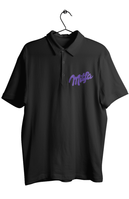 Поло мужское с принтом Milfa. Для взрослых, для женщин, мем, милка, милф, милфа, прикол, смешные. 2070702