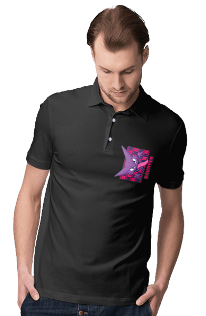 Men's polo with prints Haunter. Anime, games, haunter, nintendo, pokemon, pokemon go. 2070702