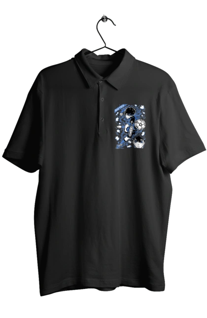 Men`s polo with prints Blue Lock Isagi Yoichi. Anime, blue lock, blue prison, manga, sport, sports anime, yoichi isagi. 2070702