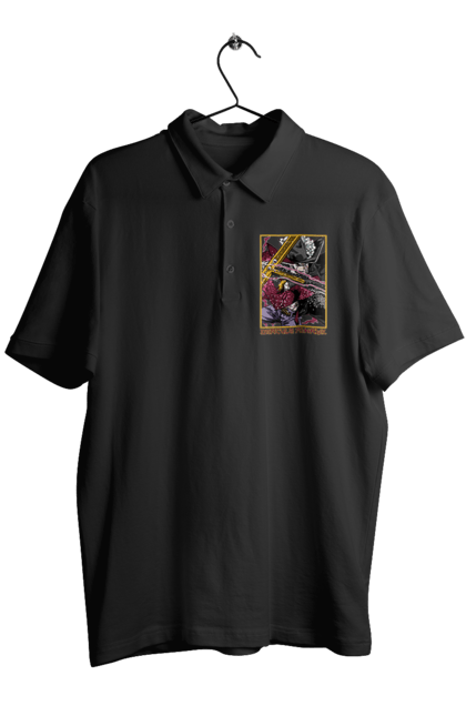 Men's polo with prints One Piece Dracule Mihawk. Anime, dracule mihawk, manga, mihawk, one piece, straw hat pirates. 2070702