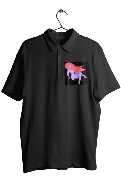 Поло чоловіче з принтом "Фіолетова Дівчина В Чорній Дирі". Дівчина, лапають. 2070702