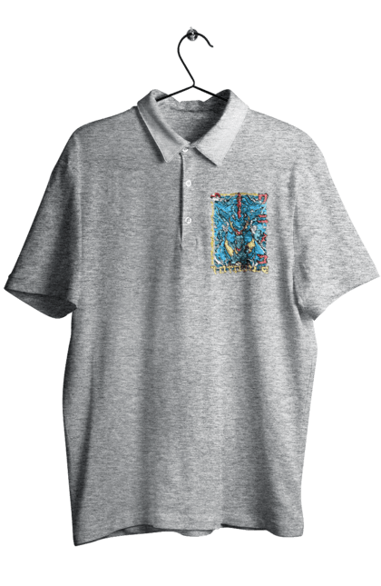 Men's polo with prints Pokemon Totodile. Nintendo, pokemon, pokemon go, totodile. 2070702