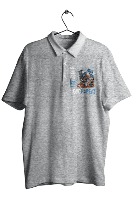 Поло мужское с принтом Ешь Cпи Кодь Повторяй. Айти, айтишник, для айтишника, для программиста, ешь cпи, кодь повторяй, подарок айтишнику, подарок программисту, программист, разработчик. 2070702