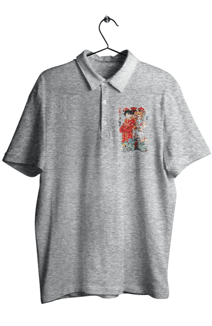 Men's polo with prints One Piece Nami and Luffy. Anime, cat burglar, manga, nami, one piece, straw hat pirates. 2070702