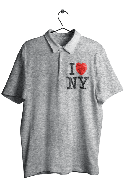 Поло чоловіче з принтом "Я люблю Нью Йорк". I love, i love ny, new york, нью-йорк, ньюйорк, я люблю. CustomPrint.market