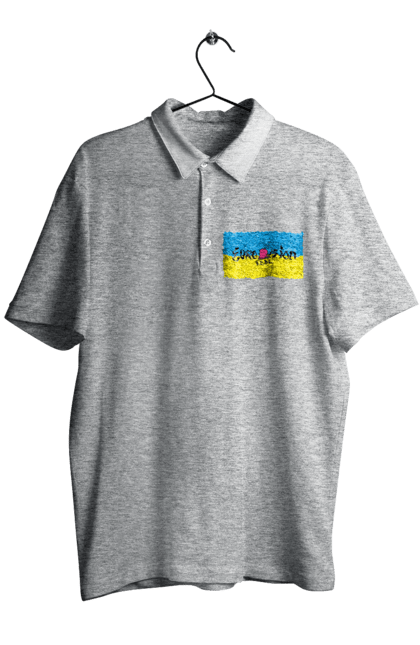 Men`s polo with prints Eurovision by KALUSH Orchestra. Azov, eurovision, freedom, kalush orchestra, mariupol, our defenders, save azovstal, stefania, to release, victory. 2070702