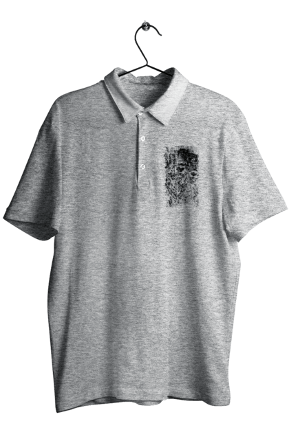 Men's polo with prints Skull. Black and white, bones, eyes, scull, teeth, worms. 2070702