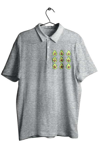 Men`s polo with prints Avocado Mood. Avocado, emotion, food. 2070702