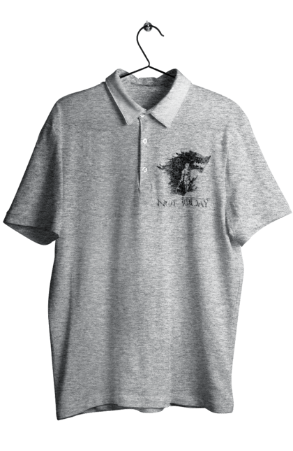 Men's polo with prints Game of Thrones Arya. Arya, game, got, not today, stark, starks, thrones, tv show, wolf, wolves. 2070702