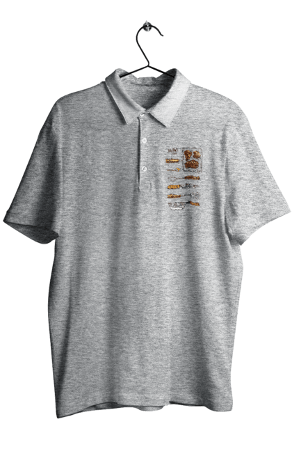 Men`s polo with prints Barbecue Party. B-b-q, fry, meat. 2070702