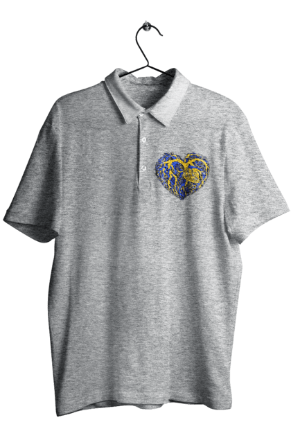 Men`s polo with prints Hearts of the unbreakable. Dark blue, heart, symbolics, ukraine, unbreakable. 2070702