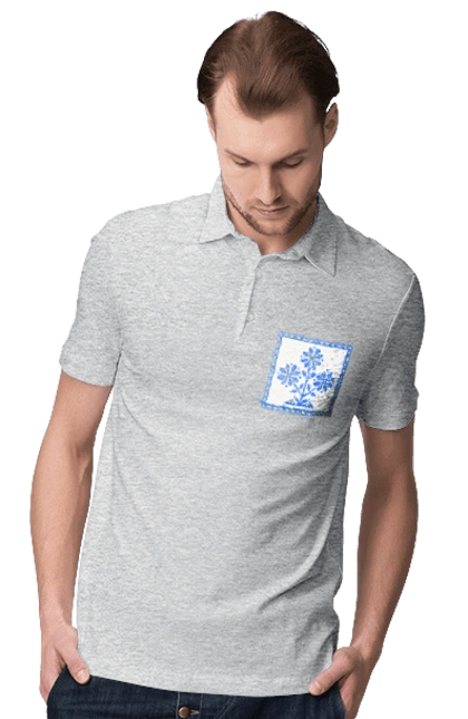 Жовто блакитна вишивка квіти