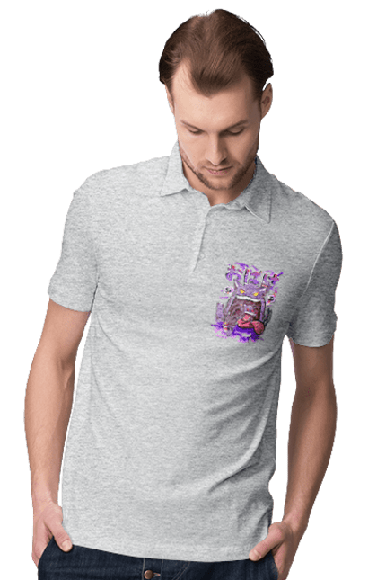 Men`s polo with prints Pokemon Gengar. Anime, fushigibana, games, gengar, nintendo, pokemon, pokemon go. 2070702