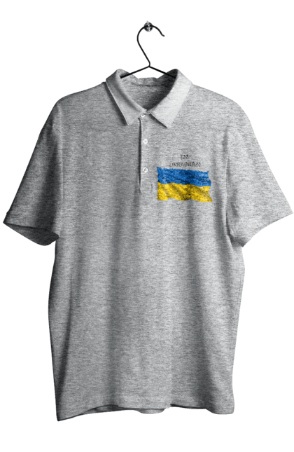 Поло чоловіче з принтом "Я українець". Прапор україни, символ україни, україна, українець, я українець. CustomPrint.market