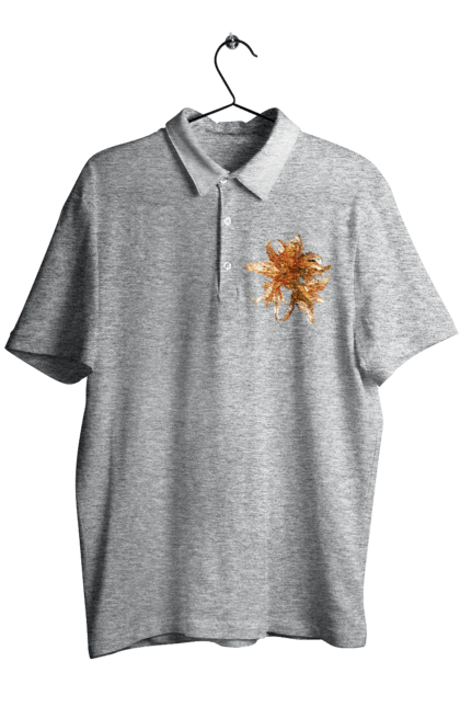 Men`s polo with prints Orange lily. Beauty, flower, lily, nature, orange, solar. 2070702