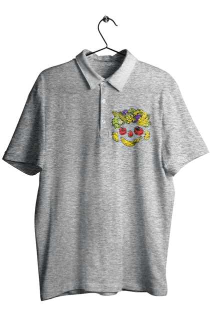 Men`s polo with prints Hls Smile. Healthy, smile, vegetable. 2070702