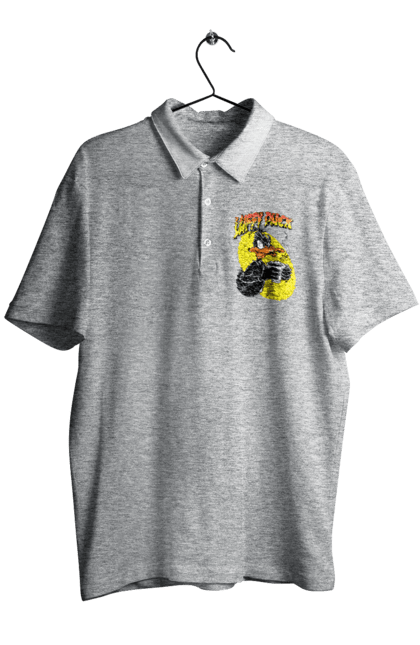 Men's polo with prints Daffy Duck. Cartoon, character, daffy duck, duck, looney tunes, merrie melodies, warner brothers. 2070702