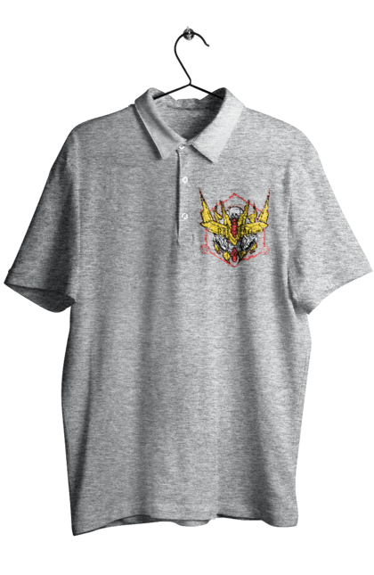 Men's polo with prints Gundam Barbatos Lupus Rex. Anime, asw g 08, barbatos lupus rex, game, gundam, manga, robot, video game, war. 2070702