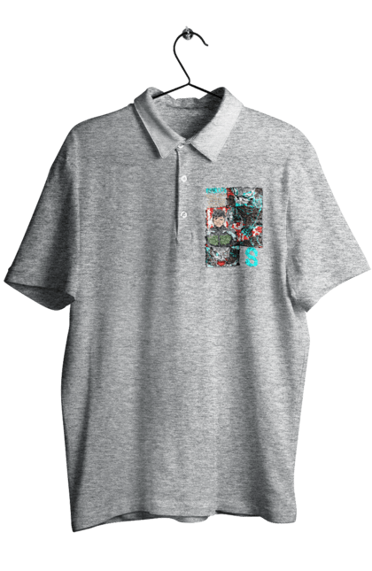 Men`s polo with prints Kaiju № 8 Kafka Hibino. Anime, hibino kafka, kafka hibino, kaiju, kaiju 8, kaiju № 8, manga. 2070702