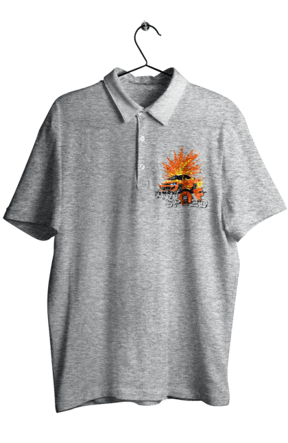 Men`s polo with prints The art of speed. Auto, car, driver, motorist, speed. 2070702