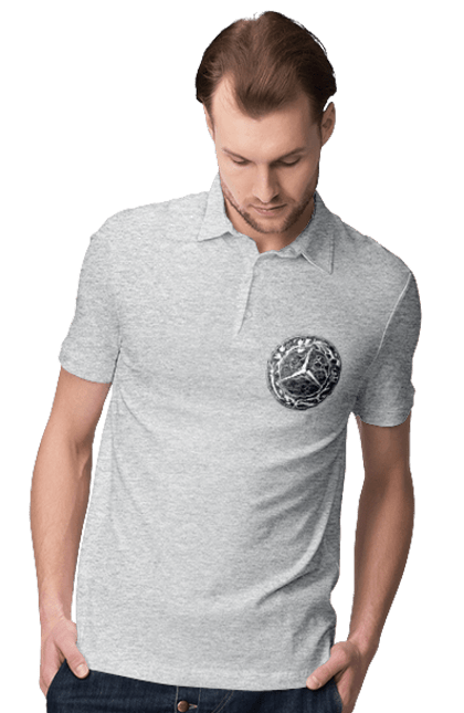 Men`s polo with prints Mercedes Benz Logo Art. Avto, cars, mercedes, mercedes-benz, mercedes-benz logo. 2070702