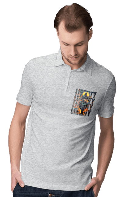 Men`s polo with prints Biker. Biker, freedom, motorcyclist, tourism, travel. 2070702